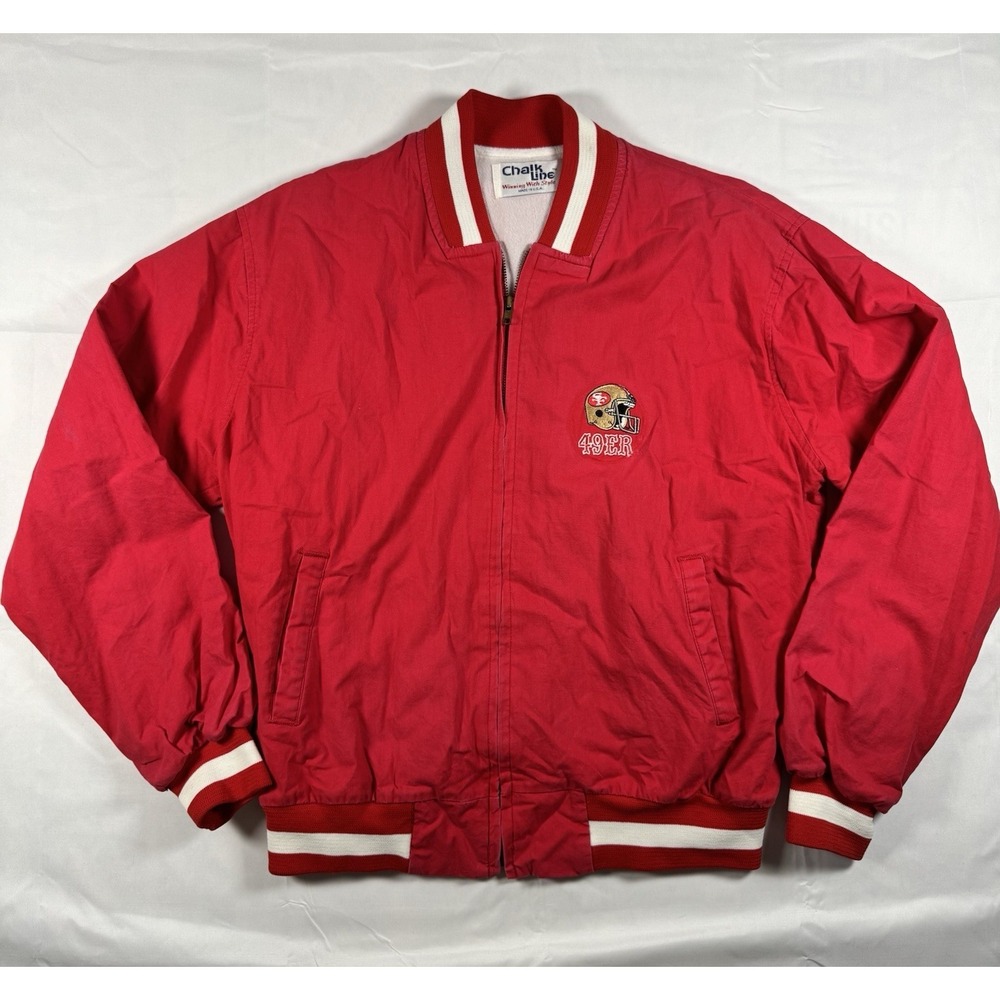 Vintage 80s 90s Chalk Line San Francisco 49ers Bomber Jacket Mens L NFL Made USA